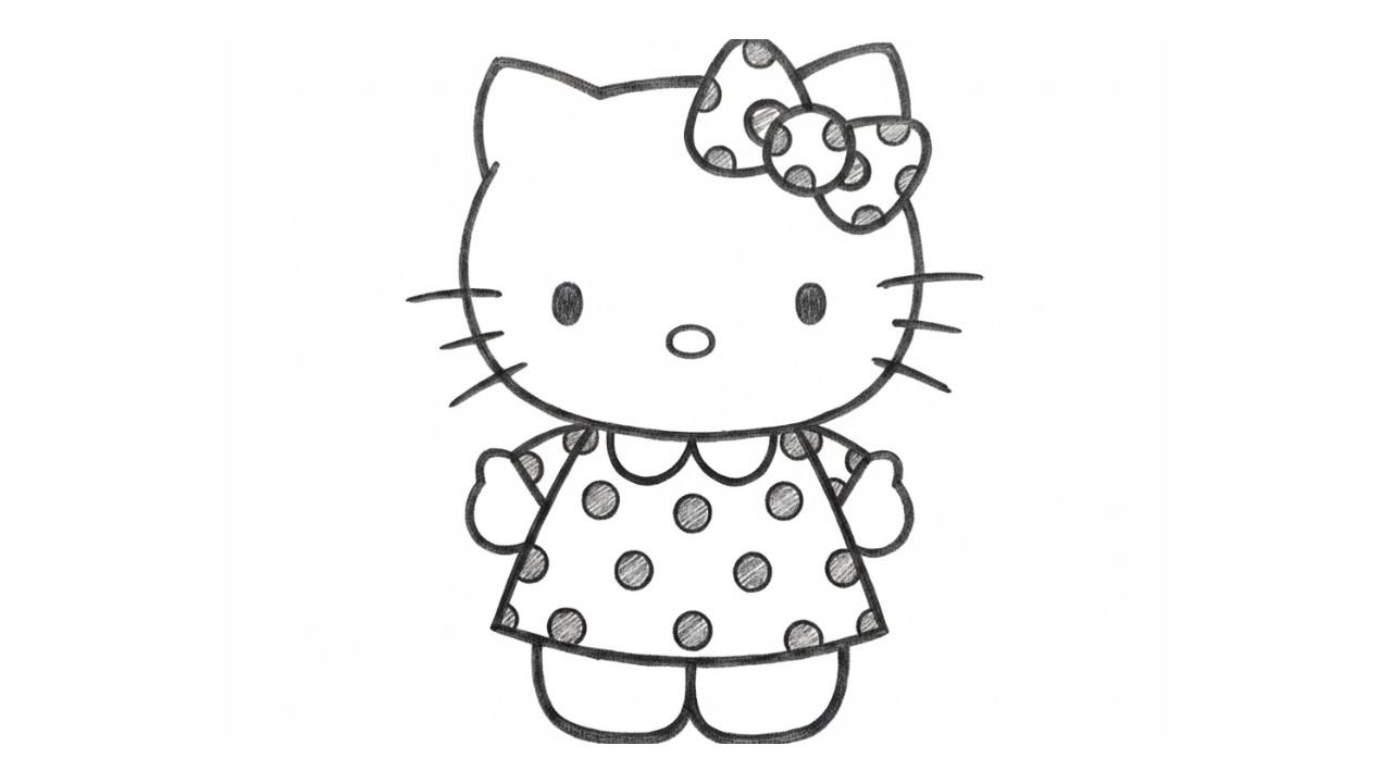 Cute Hello Kitty Wearing Polka Dots