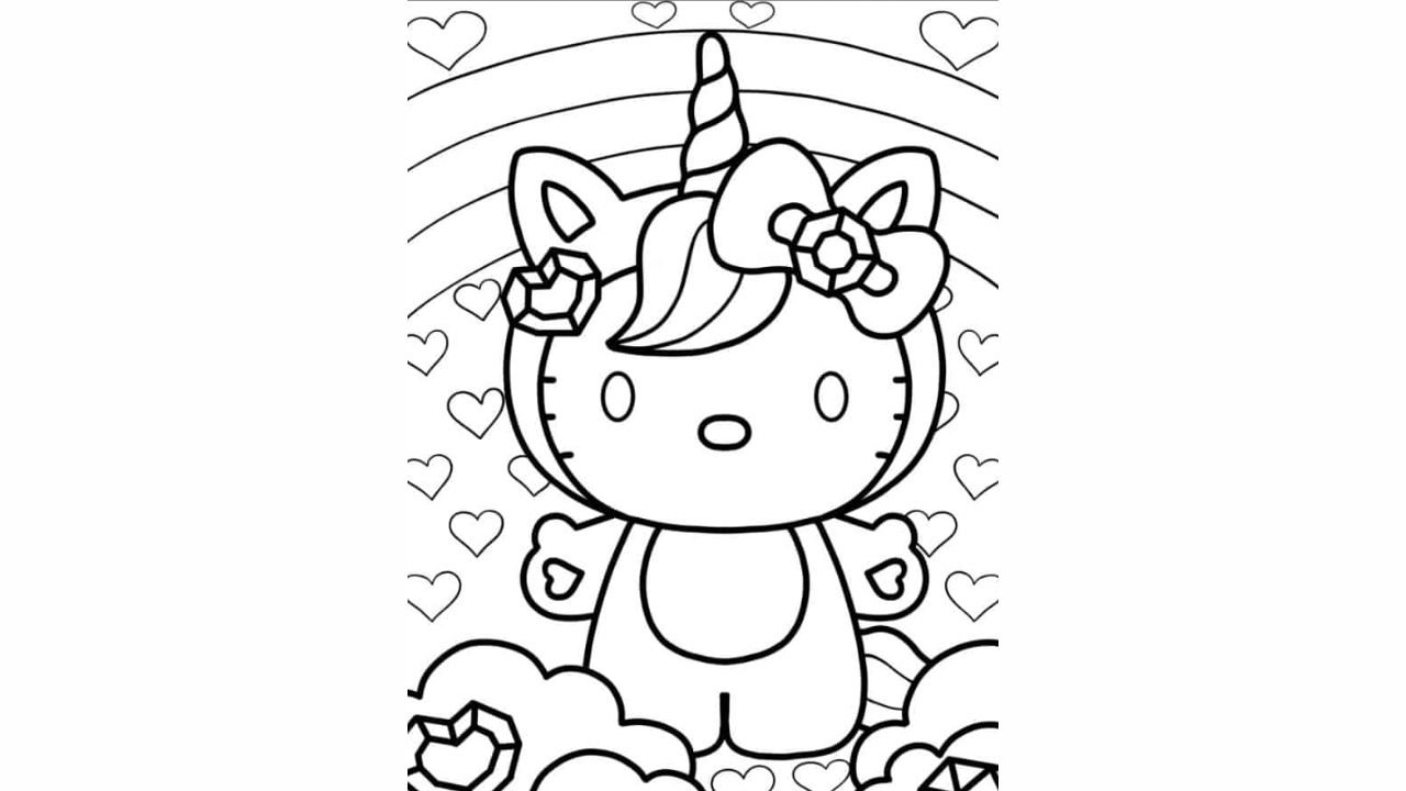 Cute Unicorn Hello Kitty For Preschoolers