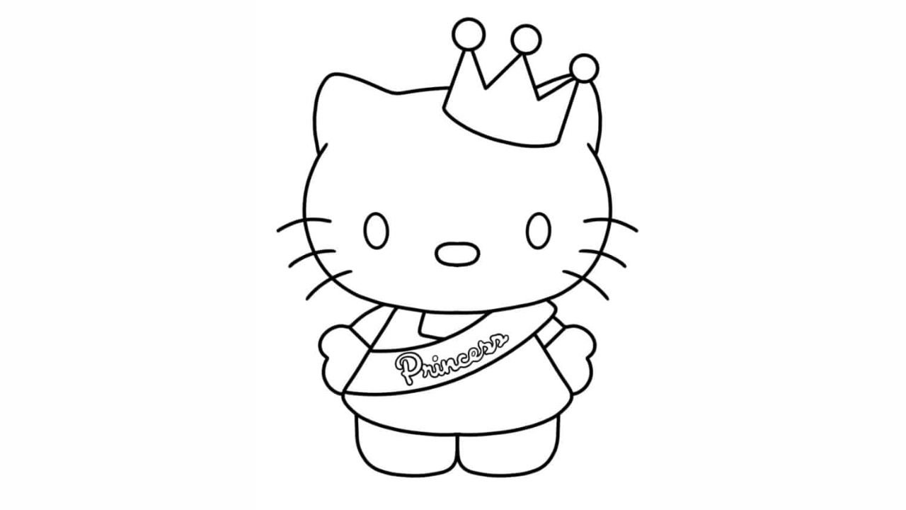 Easy Hello Kitty With Crown And Sash For Preschoolers