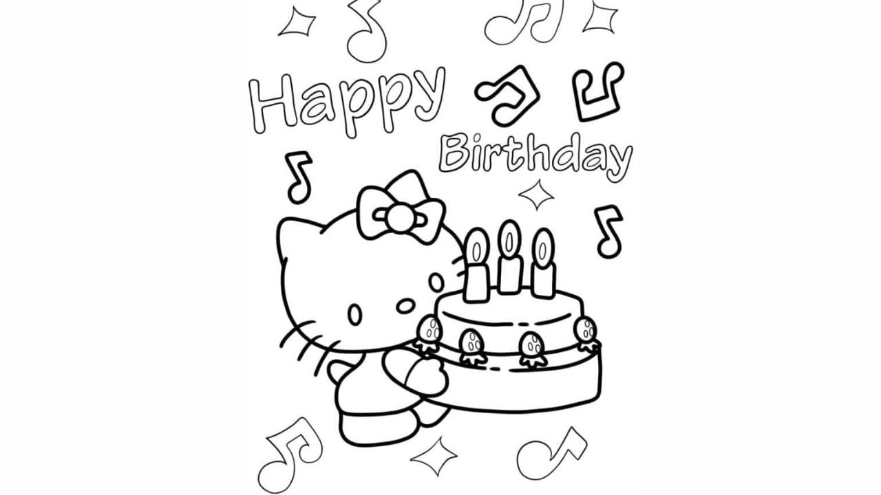 Hello Kitty Carrying Birthday Cake