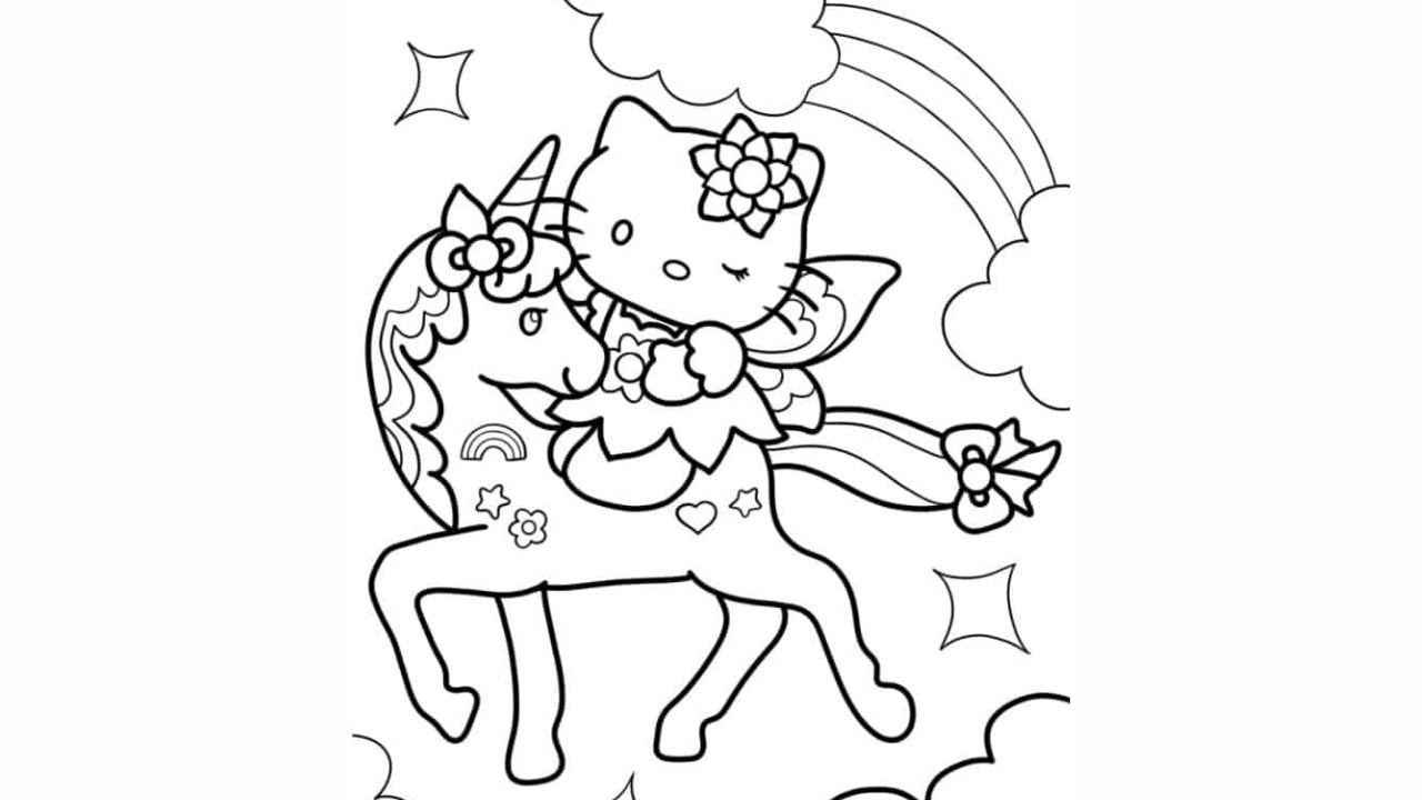 Hello Kitty Riding Unicorn