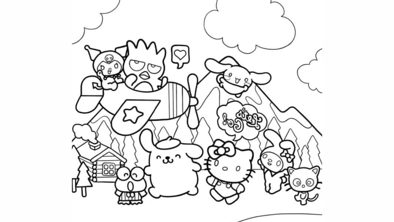 Hello Kitty & Sanrio Friends Playing To Color