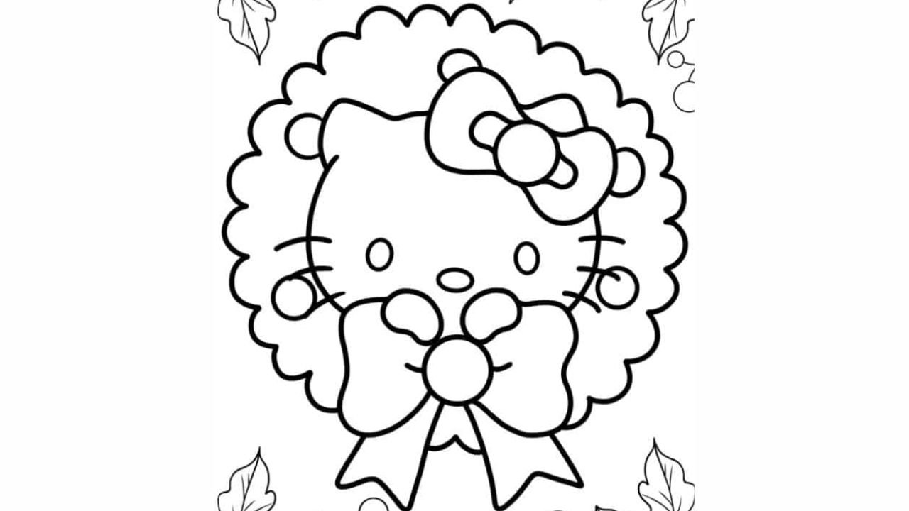 Kawaii Christmas Wreath Of Hello Kitty’s Face