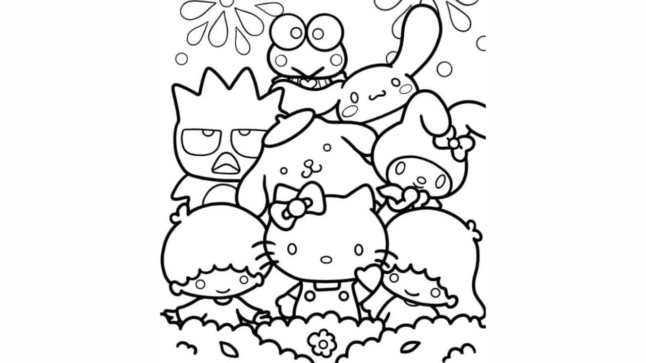 The Adventures of Hello Kitty & Friends Poster To Color